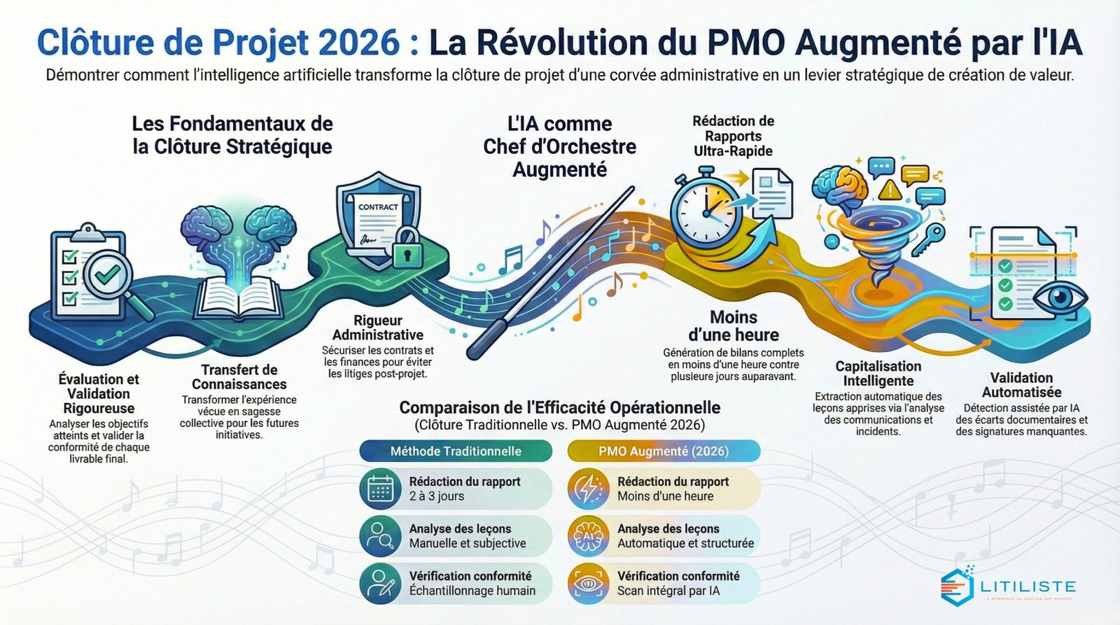 clôture de projet en 2026 guide complet du pmo augmenté par l’ia