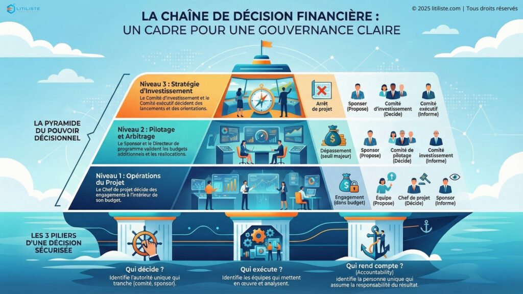 chaîne de décision financière et gouvernance.