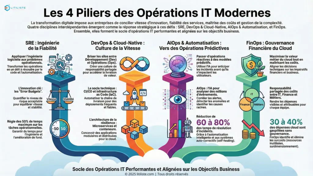 Digitalisation-gestion-des-services les 4 piliers des opérations it