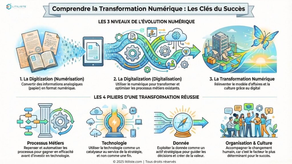 les fondamentaux digitization, digitalization et digital transformation