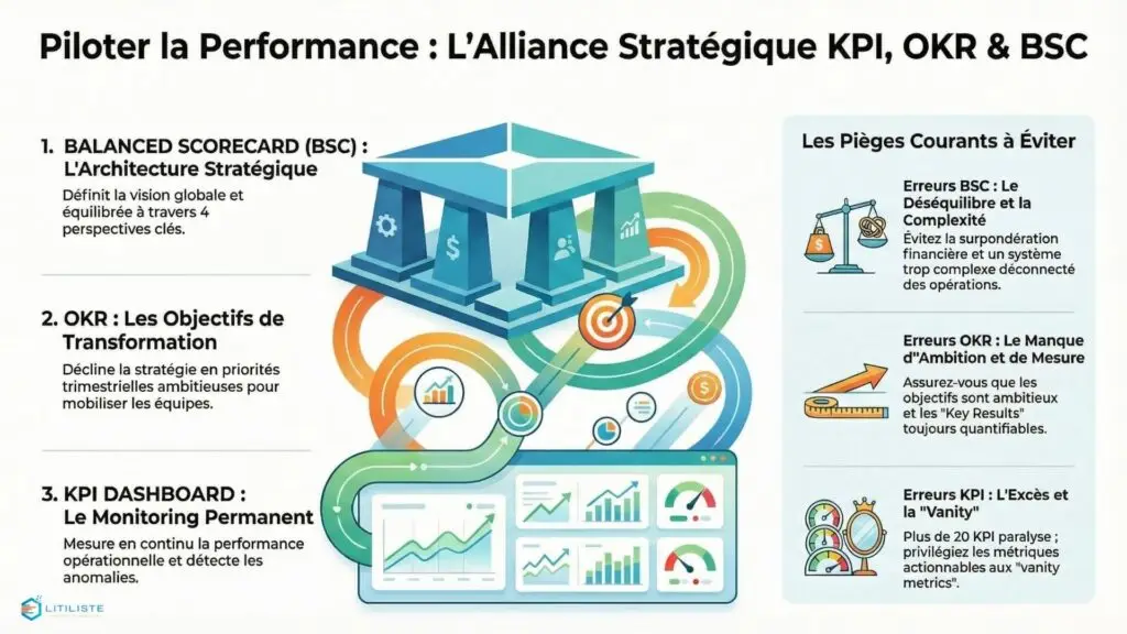 schéma d’intégration kpi okr bsc